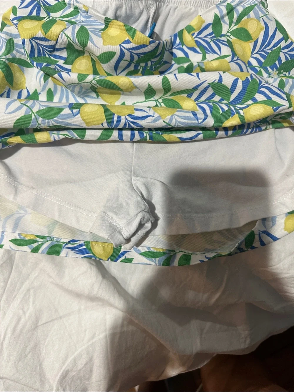 Girls' Lemon-Print A-Line Skirt - White, Yellow & Green